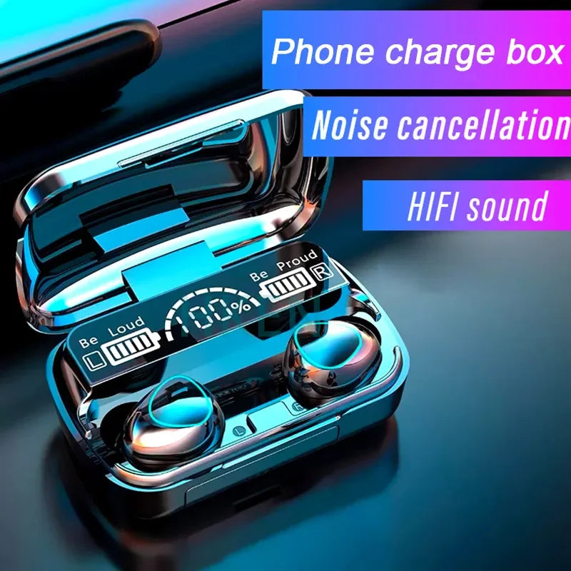 Fone de Ouvido TWS - Caixa de carga serve de carregador para seu telefone.